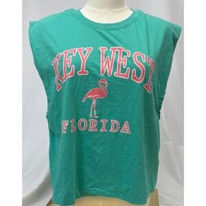 Day Break Key West Florida Tank Top Womens‎ M Muscle Tee Flamingo